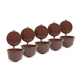   Újratölthető műanyag kávékapszula szett Dolce Gusto gépekhez, 5 darabos készlet