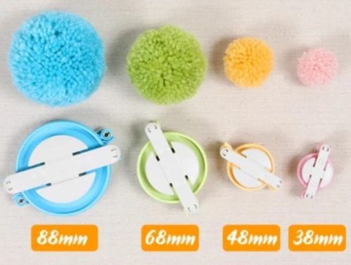Pompom készítő szett - 4 db-os kreatív kézműves eszköz készlet