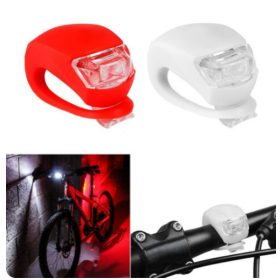   2 db-os LED-es kerékpár lámpa szett szilikon borítással, első és hátsó világításra