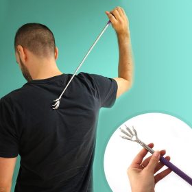   Teleszkópos, rozsdamentes acél hátvakaró ergonomikus kialakítással