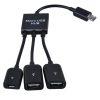 3 az 1-ben Micro USB HUB Dupla USB 2.0 OTG Adapter Okostelefonokhoz és Táblagépekhez