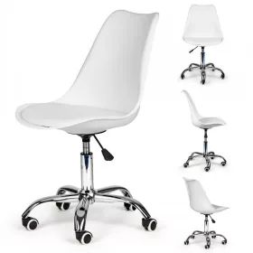   ModernHome fehér forgó irodai szék párnázott ülőkével ergonomikus kialakítással