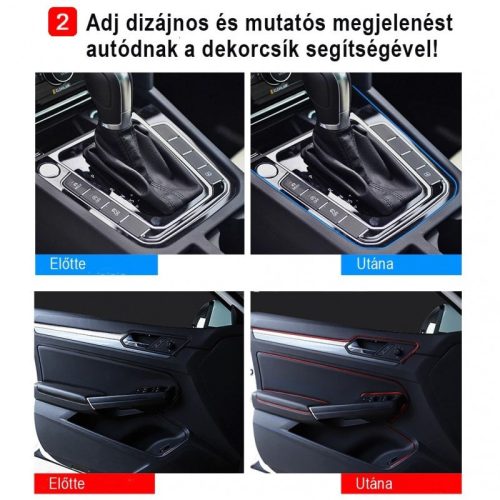 Autós dekorcsík - 5 méter, rugalmas díszítő szalag külső és belső felületekhez