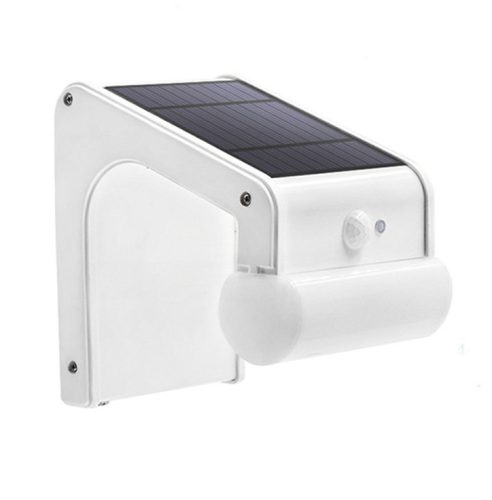 38 LED-es napelemes kültéri mozgásérzékelős fali lámpa távirányítóval, elegáns dizájnnal