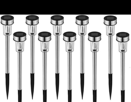 Leszúrható napelemes kerti LED lámpa szett, 10 darabos kültéri világítás