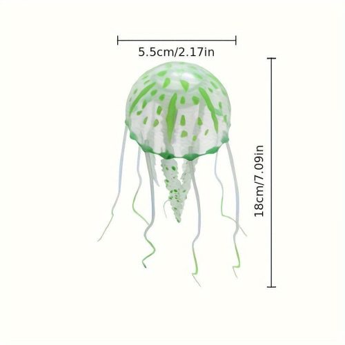 Fluoreszkáló világító szilikon medúza akvárium dekoráció Kék színben