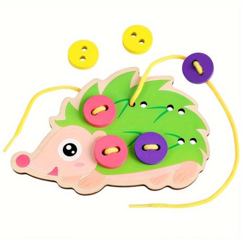 Sünis fűzőtábla - Fűzős cipőfűző játék a finommotorikai készségek fejlesztésére