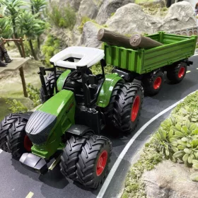   Élethű 42cm-es Farm Traktor Játékkészlet Pótkocsival - Gyerekeknek Szánt Mezőgazdasági Játékmodell