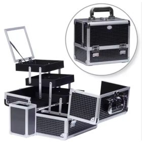   Sminkes táska, nagy kapacitású kozmetikai bőrönd szépségápolási termékek tárolására