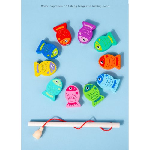 Montessori oktató fa készségfejlesztő játék Kék színben gyerekeknek