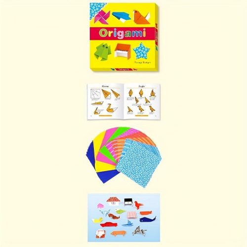 Színes Origami/Kirigami Kreatív Papírhajtogató Készlet Gyerekeknek Origami Művészethez