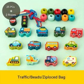   Fa gyöngyfűző oktatójáték Járművek - Kreatív és Fejlesztő Készségfejlesztő Játék Gyerekeknek
