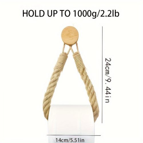 Kenderkötél WC Papír Tartó - Természetes Anyagból Készült Fürdőszobai Kiegészítő