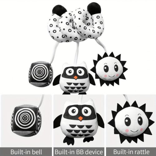 Babaágy Dekoráció Fekete-fehér Függő Játék Méhecske - Fejlesztő és Megnyugtató Babaszoba Kiegészítő