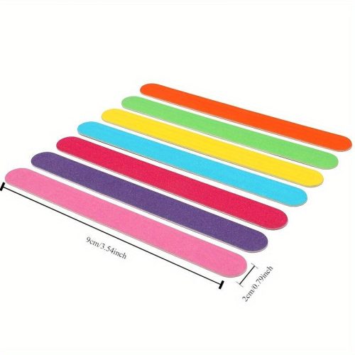 50 darab Profi Kétoldalas Fa Körömreszelő Erős Csiszolópapírral, Illatmentes Manikűr és Polírozó Eszközök és Kiegészítők