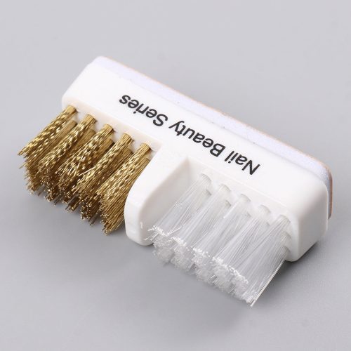 Hordozható elektromos körömcsiszoló fej tisztító kefe kettős réz drótkefével manikűr fúrófejekhez