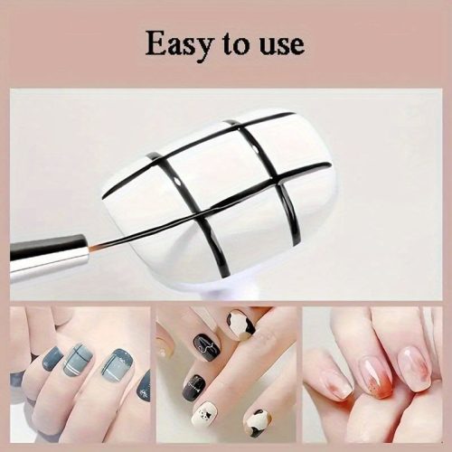 Körömfestő Csíkecset Készlet - 3 db Finom és Vékony Vonalú Precíziós Gél Köröm Ecsetek, Illatmentes Körömdíszítő Eszközök, Átlátszó 3 Darabos Készlet