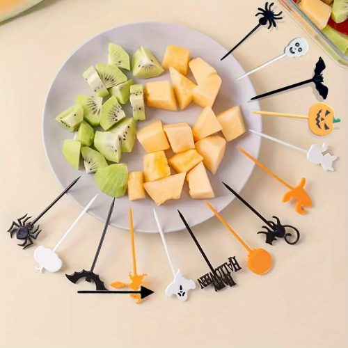 20 db ünnepi műanyag gyümölcstartó készlet, többcélú dekoratív nyársak Halloween partira és általános használatra