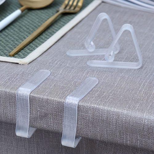 10 Darab Átlátszó Szélálló Asztalterítő Csipesz Kerti és Piknik Használatra