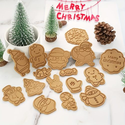 8 részes karácsonyi süti kiszúró készlet - ünnepi süteményformázók sütéshez