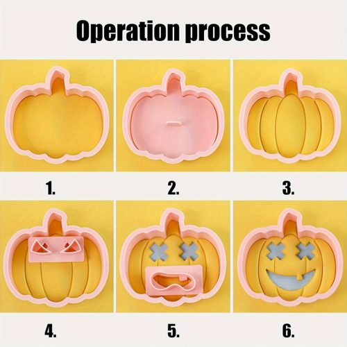 10 darabos Halloween Tök Alakú Rozsdamentes Acél Süteményszaggató Készlet Sütéshez és Dekoráláshoz