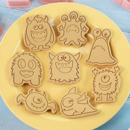 8 darabos Halloween szörny süti kiszúró készlet sütéshez és dekoráláshoz