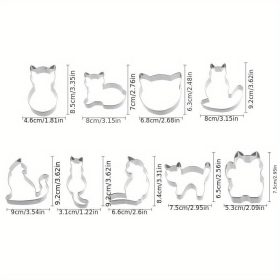   9 darabos cica alakú süti és keksz szaggató készlet, tészta formázó eszközök