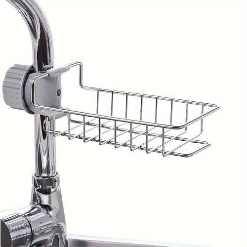 Rozsdamentes acél konyhai csaptelep szivacstartó - Praktikus tároló megoldás a mosogatóhoz