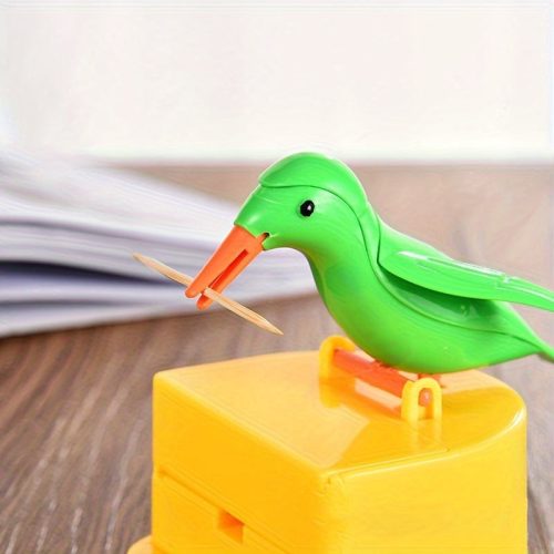 Aranyos madár alakú fogpiszkáló adagoló konyhai asztali dekorációhoz