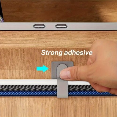 10 darabos szürke kábelrögzítő készlet, íróasztal alatti kábelrendező rendszer