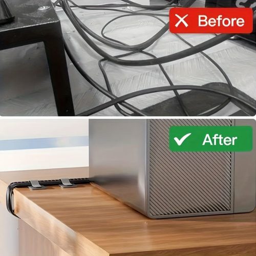 10 darabos szürke kábelrögzítő készlet, íróasztal alatti kábelrendező rendszer