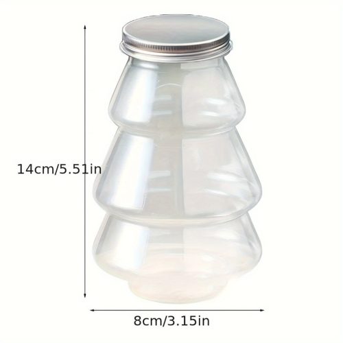 Karácsonyfa Alakú Cukorka és Snack Tároló Tégely Ünnepi Dekorációs Kellék