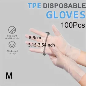   100db Eldobható Latex Kesztyű Higiéniai Használatra, 100db-S