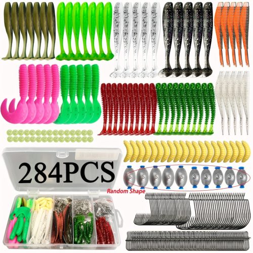 284 darabos Horgászcsali Készlet - Komplett Műcsali Csomag Horgászathoz