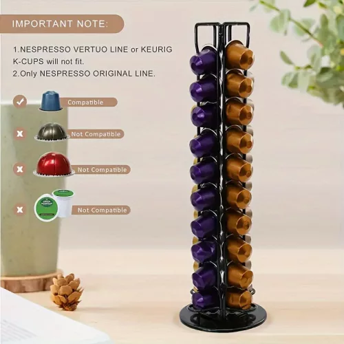 Forgatható Nespresso Kávékapszula Tartó Állvány - Praktikus Tárolási Megoldás Nespresso Kapszulákhoz