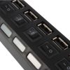 7 portos kapcsolható USB hub - Fekete, több eszköz egyidejű csatlakoztatásához