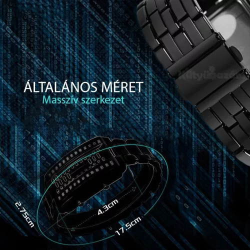 Futurisztikus bináris LED karóra innovatív időmegjelenítéssel férfiaknak és nőknek