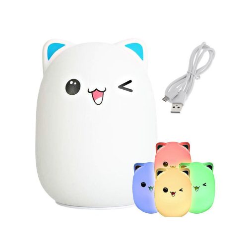 Színes érintésérzékeny macska éjszakai fény LED világítással gyerekszobába