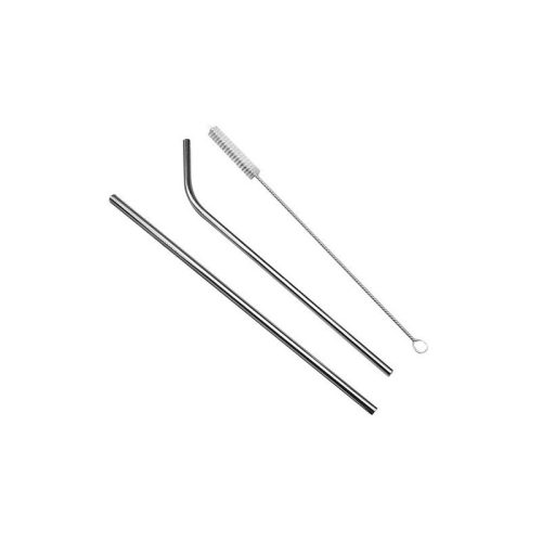 8 darabos fémből készült szívószál készlet, többszintű környezetbarát tisztító eszközzel