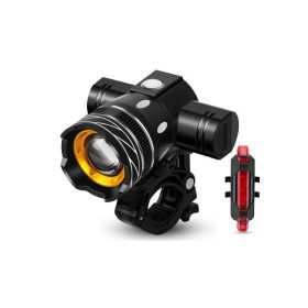   Kerékpár lámpa LED T6 szett elöl-hátul, erős fényű biztonsági világítás kerékpározáshoz