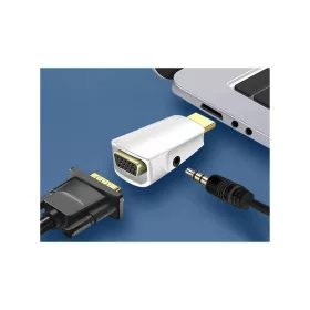   HDMI-VGA átalakító adapter hangátvitellel és 3.5mm mini jack csatlakozóval - HD felbontású multimédia eszköz kompatibilitás