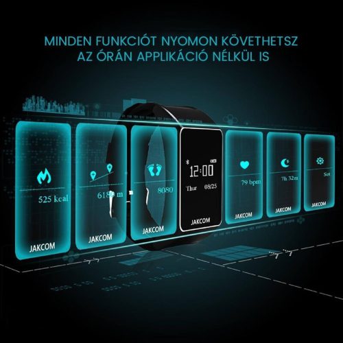 Jakcom B3 Fekete Okosóra és Bluetooth Vezeték Nélküli Fülhallgató Kombinációja Sporthoz és Mindennapi Használatra