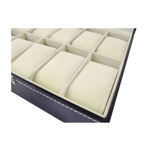 10 rekeszes karóra tároló doboz - óratartó szekrény rekeszekkel