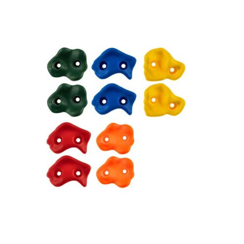 Gyerek Biztonságos Fogantyúk és Mászókövek Szett - 10 db, Játszótéri és Beltéri Mászófalhoz