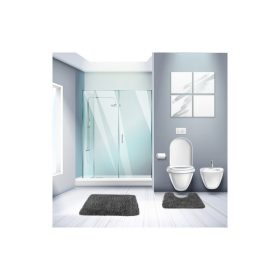   Szürke Ruhhy 22061 Fürdőszoba Szőnyeg Szett - Csúszásmentes és Puha Komfortérzetért