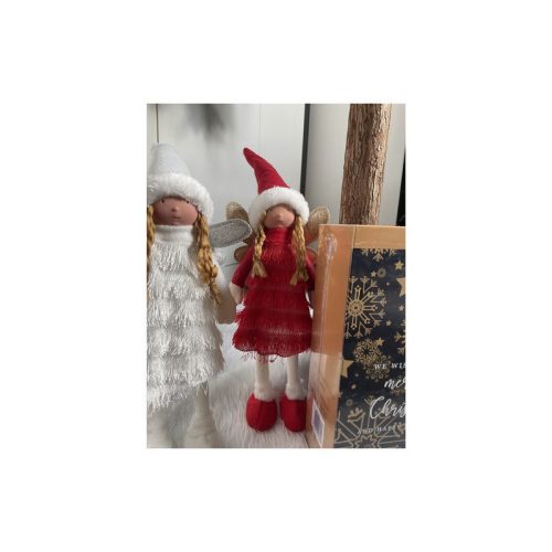 Piros Karácsonyi Tündér Dekorációs Figura Ruhhy 22346 Ünnepi Díszítéshez