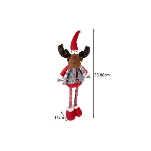 Karácsonyi dekorációs rénszarvas figura - teleszkópos 88cm Ruhhy 22101