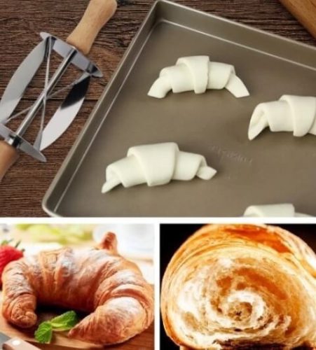 Croissant tésztavágó eszköz sütéshez és péksütemény készítéshez