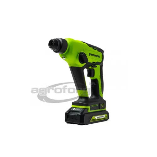 Fúró-vésőkalapács akkumulátoros Greenworks GD24SDS1 24v, ütőerő 1.2j, sds plus, akku és töltő nélkül