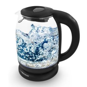   Elegáns Elektromos Üveg Vízforraló LED-del és Hőmérséklet-szabályozóval - Fekete - 1.7 L - Loire - EKK027